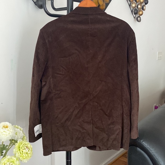 New Wall Street Men's Blazer/Jacket Sz 46R,Brown Cotton Polyester - Picture 4 of 6